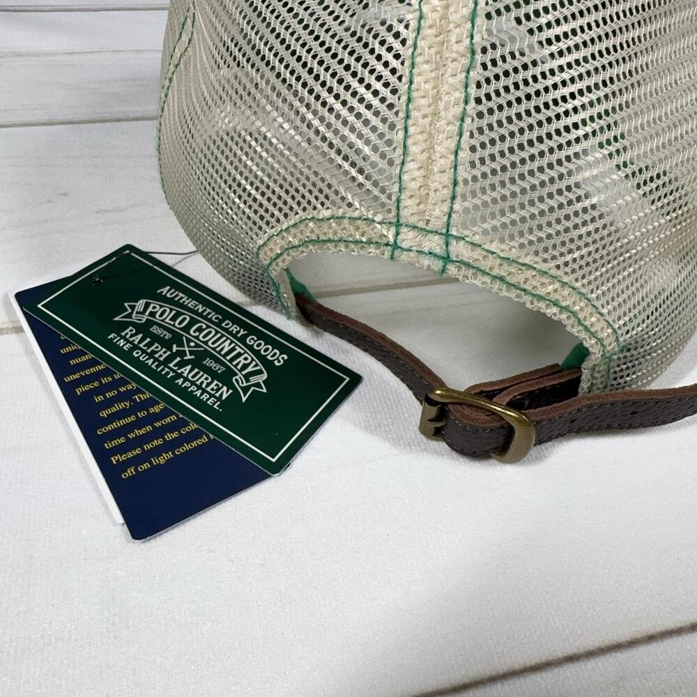 Polo Country Trucker Hat Mens OS Green Mesh Patch Cap Polo Ralph Lauren - Picture 6 of 12